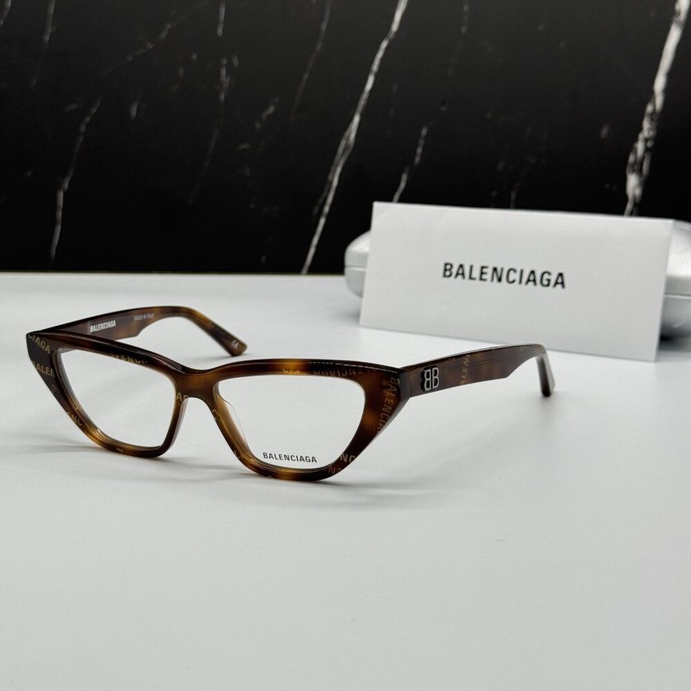 NEW BALENCIAGA BB0128O 002 CAT EYE HAVANA WOMEN EYEGLASSES BALENCIAGA